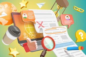 3D Conceptual Illustration of Online Document Editing vector