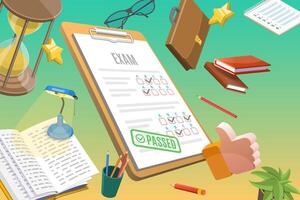 3D Conceptual Illustration of Paper Test vector