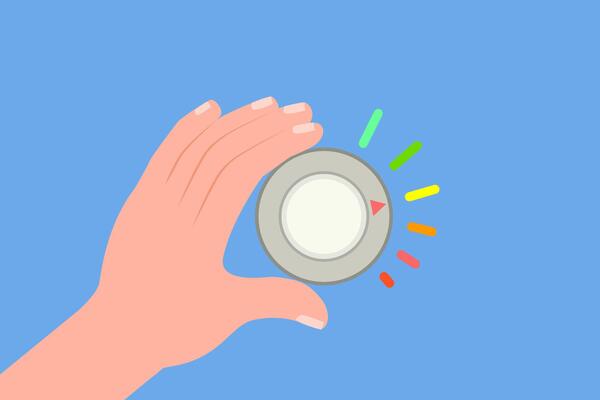 Flat Conceptual Illustration of Turning Knob