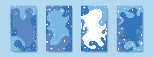 Winter background, set. Fairytale abstract winter background. vector