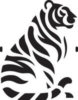 A tiger is shown in a black and white design vector