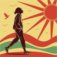 A man walking with a bird in his hand vector