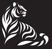 A tiger on a black background vector