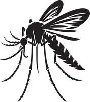A mosquito with black and white lines vector