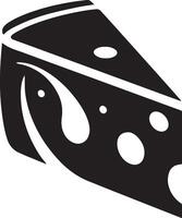A piece of cheese with a black and white design vector