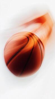 Dynamic Motion Blur of a Basketball in Action Capturing Speed and Energy on a White Background photo
