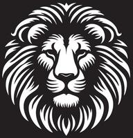 Lion head on black background vector