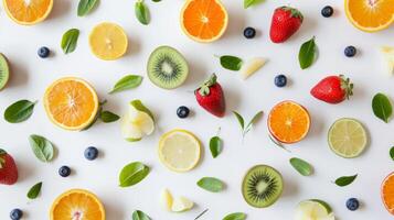 Clean and uncomplicated spring fruit layout is visually stunning photo