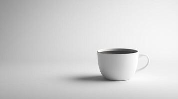 Minimalist White Coffee Cup on a Clean White Background photo