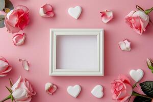 Love-themed photo frame for Valentine's Day memories.