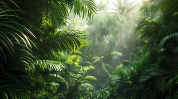 Creative depiction of tropical canopy. photo