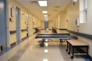 Empty spot in a rehabilitation facility ideal for inserting clinic details. photo