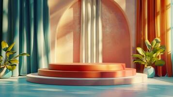 Engrossing 3D animation bringing an award podium to life photo