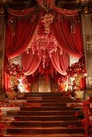 Lavish decorations embellishing an award podium photo