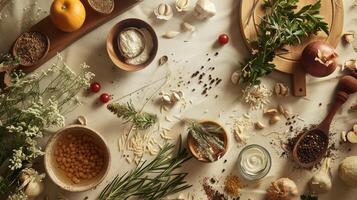 Symbolic conceptual design capturing the elemental qualities of a meal photo