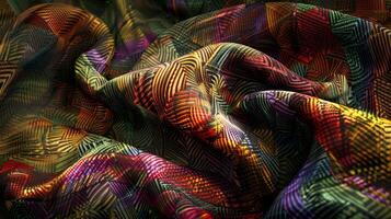Rich colors and intricate weave of a fabric texture background photo