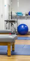 Uncluttered background in a physiotherapy environment ideal for text insertion. photo