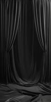 Elegant Black Curtain Backdrop with Luxurious Drapes photo