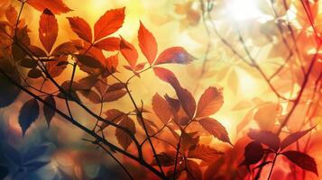 A tree with leaves that are orange and yellow photo