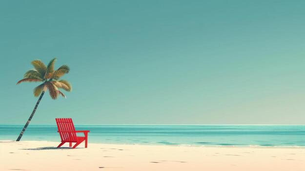 Clean lines and simplicity characterize this minimalist beach holiday scene photo