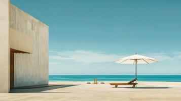 Minimalist and elegant interpretation of a beach vacation photo