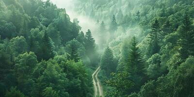 Overlay of a patient's journey and a lush forest, symbolizing vitality. photo