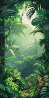 Tropical forest with empty space. photo
