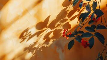 A plant with leaves and flowers is in the sun photo