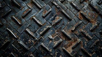 Detailed top-down photo of metallic texture.