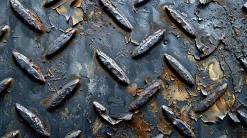 Detailed top-down photo of durable metal texture.