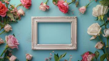 Empty area on a Mother's Day photo frame for adding personalized captions