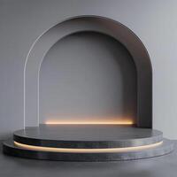 Minimalistic display stage design with a generous copy space photo