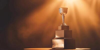 Professional photograph of an award podium with copy space photo