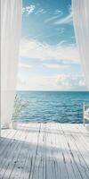 White coastal boardwalk wall backdrop photo