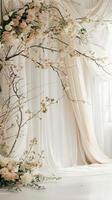 Clean and understated backdrop allowing the focus to remain on the occasion. photo
