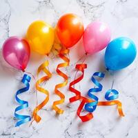 Colorful Balloons and Confetti Celebration Background photo