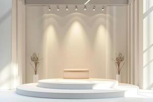 Modern Minimalist Interior Design with Elegant Stage photo