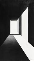 Abstract Black and White Geometric Art with Light and Shadow photo