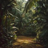 Jungle canopy and empty space. photo