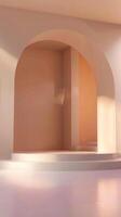 Minimalist Architectural Interior with Soft Lighting photo
