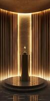 Neutral backdrop allows the award podium to shine photo