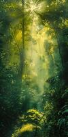Overlay of a patient's journey and a lush forest, symbolizing vitality. photo