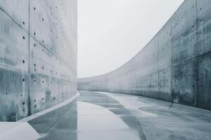 Modern Architectural Concrete Pathway with Minimalist Design and Smooth Curves photo