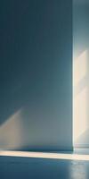 Subtle gradient background against a clean wall, adding visual interest to the scene. photo