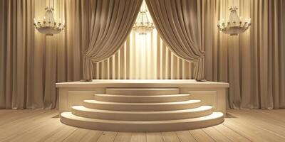 Clean and sophisticated image featuring an award podium. photo