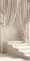 Elegant display stage against a white background photo