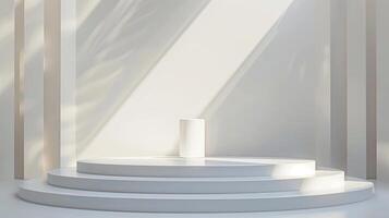 Simple yet impactful composition featuring an award podium photo