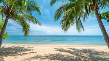 Tropical beach scene with space for your holiday greetings or marketing message photo