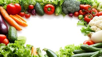 Fresh Organic Vegetables Border with Copy Space photo