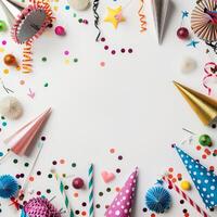 Classic celebration background with traditional party props photo